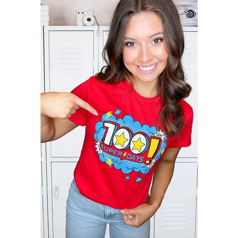 100 Super Days Teacher T-Shirt Hoodie Sweatshirt | PrintMintTees.com