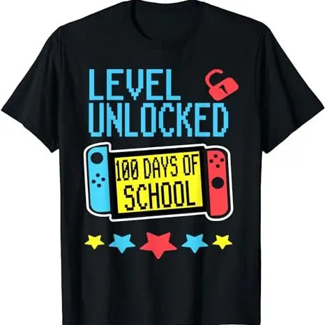 100 days of school shirt boys Unlocked Gamer Video Games T-Shirt, Hodie and Sweater, T-Shirt Hoodie Sweatshirt