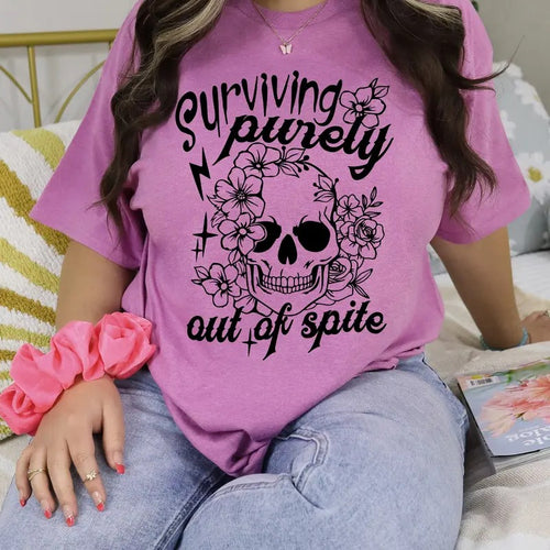 #103 - Surviving Purely Out Of Spite, Unisex Crew neck Tee T-shirt Hoodie Sweatshirt | PrintMintTees.com