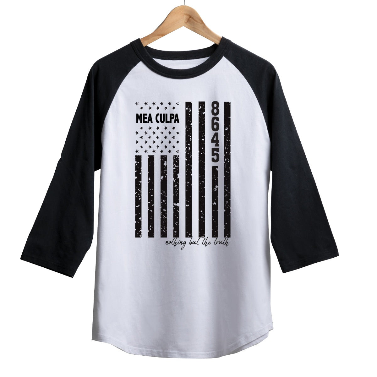 Mea Culpa 8645 Black and White Raglan Jersey