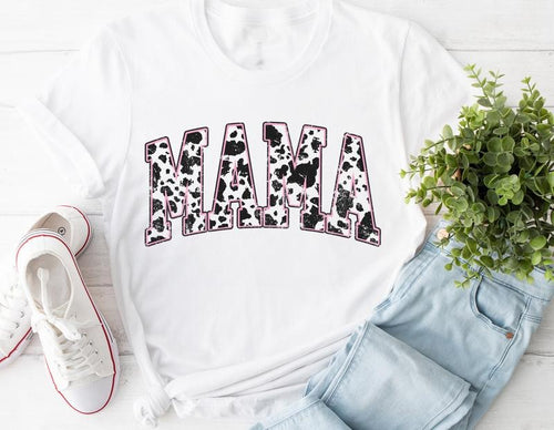 #141 - Mama Cowprint - Print Unisex Crew neck Tee T-shirt Hoodie Sweatshirt | PrintMintTees.com