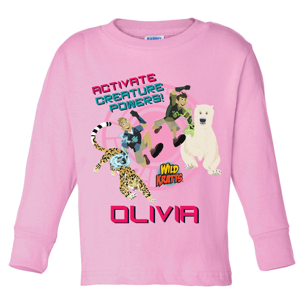 Wild Kratts Activate Creature Pink Long Sleeve Tee