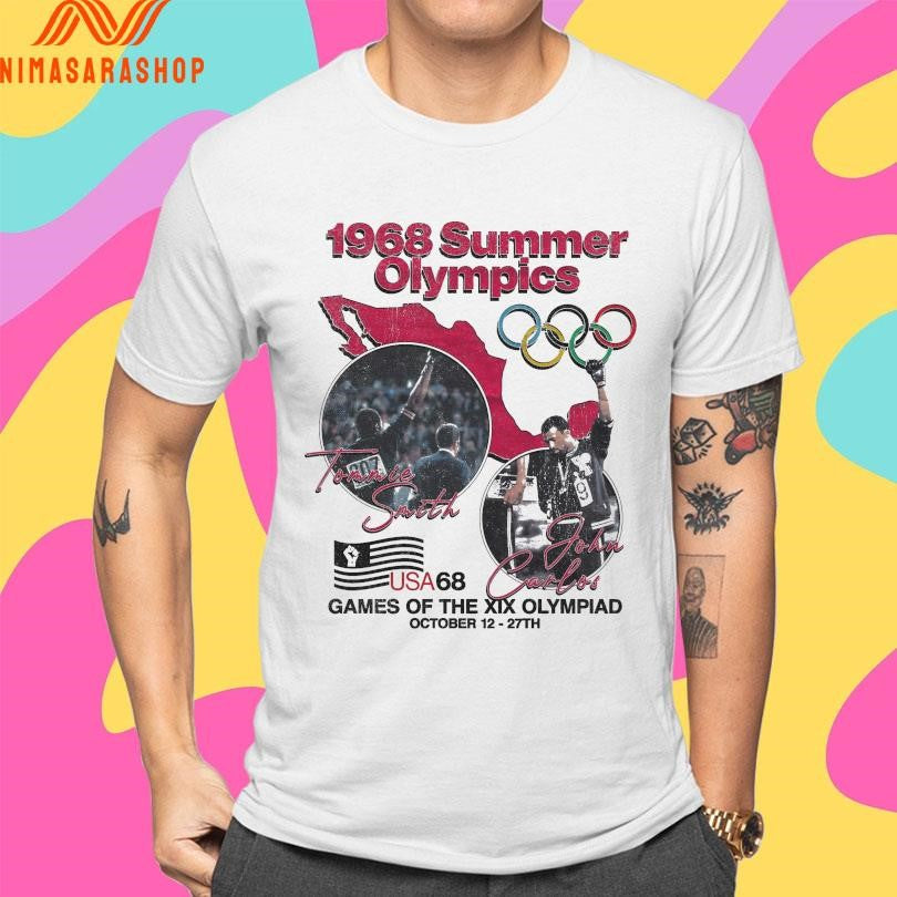 1968 Summer Olympics Tommie Smith And John Carlos Usa 68 Games Of The Xix Olympiad October 12-27th Shirts