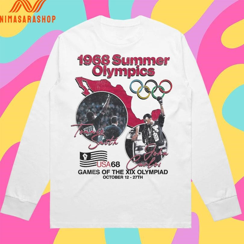 1968 Summer Olympics Tommie Smith And John Carlos Usa 68 Games Of The Xix Olympiad October 12-27th Shirts