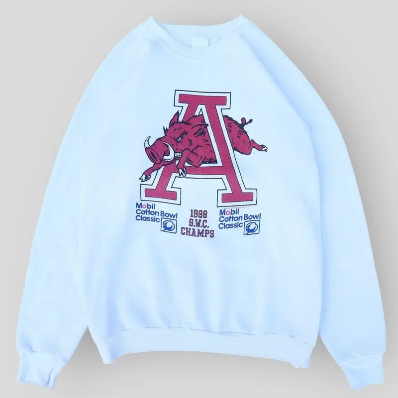 1988 Razorbacks S.W.C Champs Crewneck Basic Sweatshirt Cotton Shirt Hoodie | PrintMintTees.com