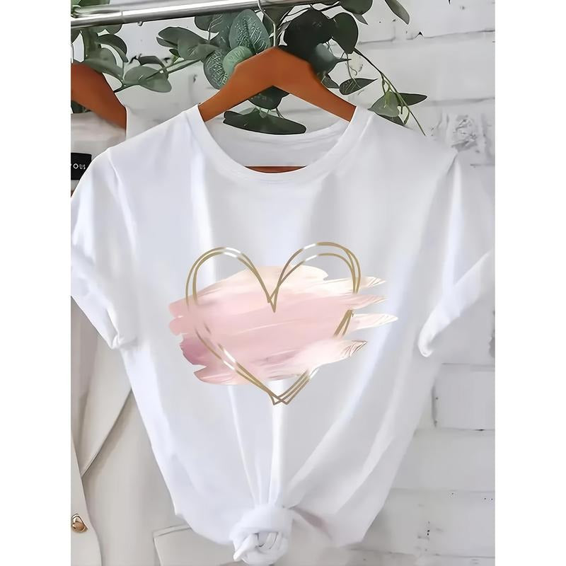 1pc Women's Casual Short Sleeve T-Shirt