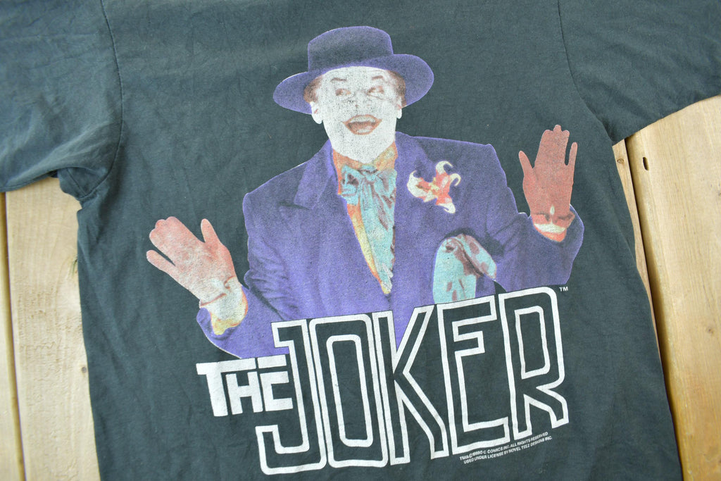 Vintage 1989 Jack Nicholson Joker Dc Comics Batman Promo Made Canada 80s Batman Streetwear Single Stitch Dc Comics (3)