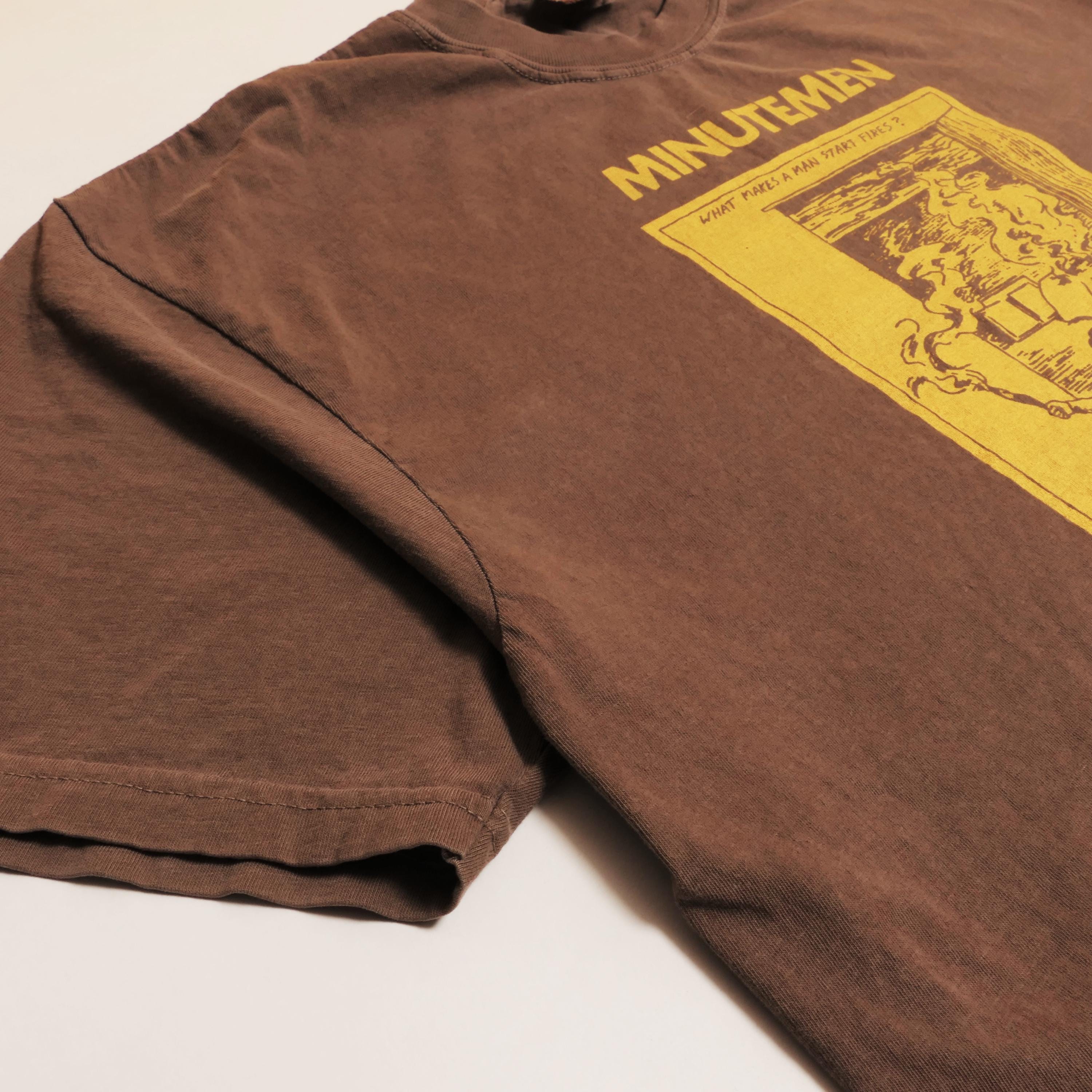 Minutemen Raymond Pettibon Tee Faded Brown Makes Man Start Fires Album Art Vintage American Punk Rock Band Sst Records Xl (3)