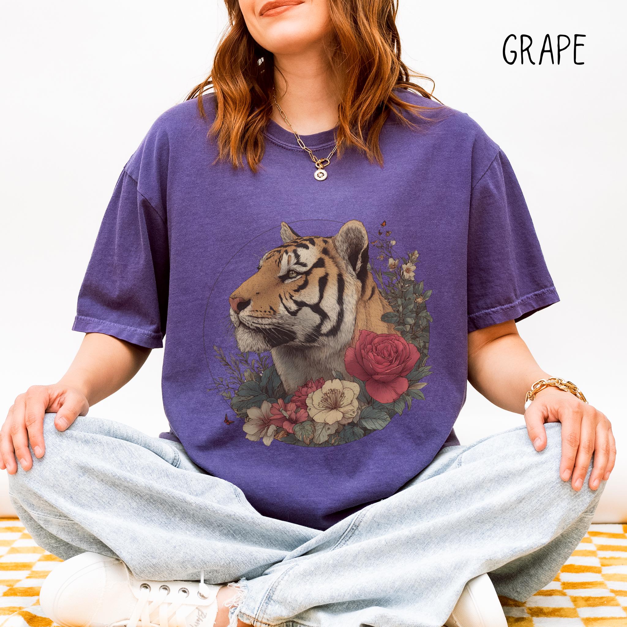 Vintage Tiger Comfort Colors Floral Mosaic Ar Unisex T-shirt, Sweatshirt, Hoodie (3)