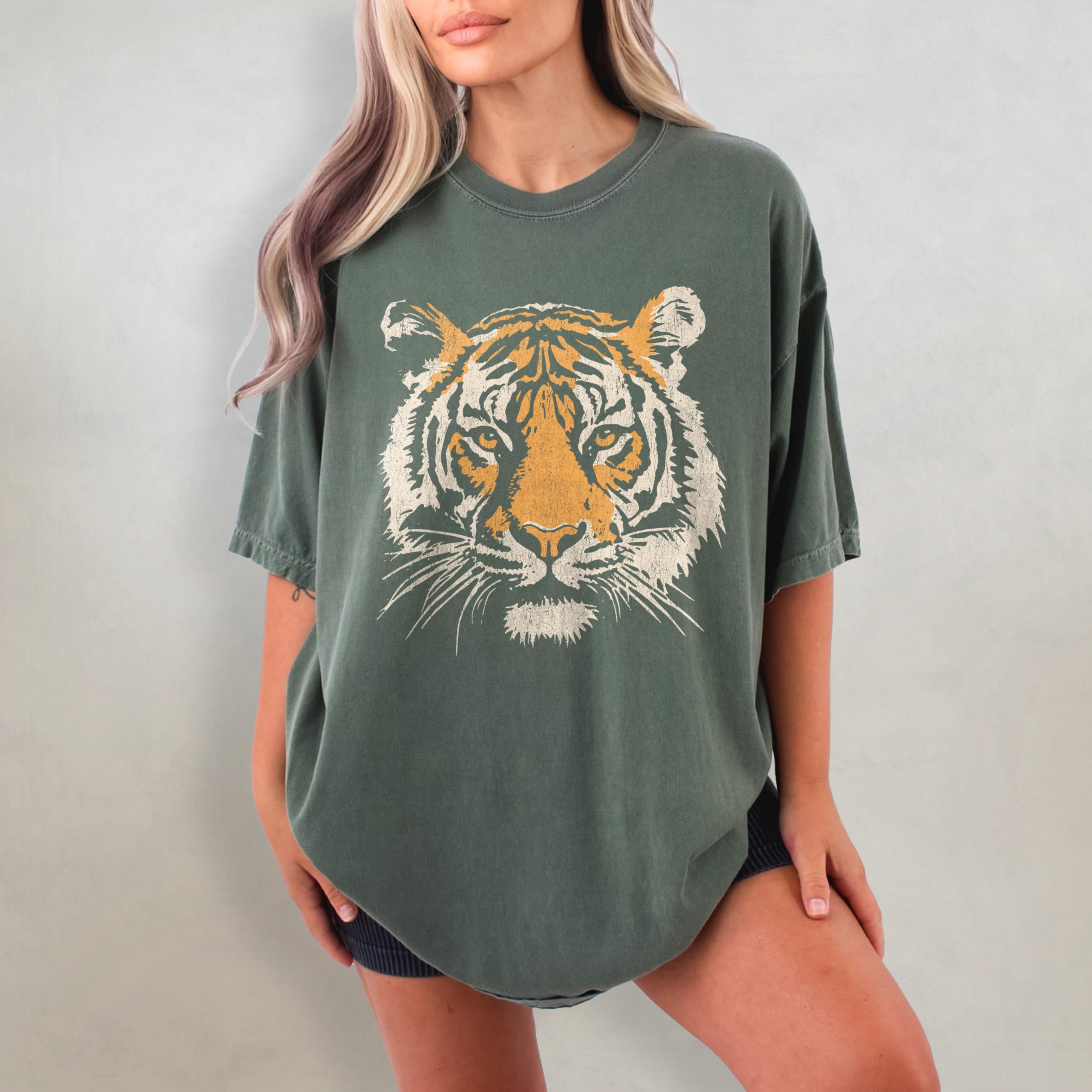 Vintage Tiger Tee Retro Animal Comfort Colors 90s Animal Tiger Lover Wild Ca Jungle Safari Tiger (3)