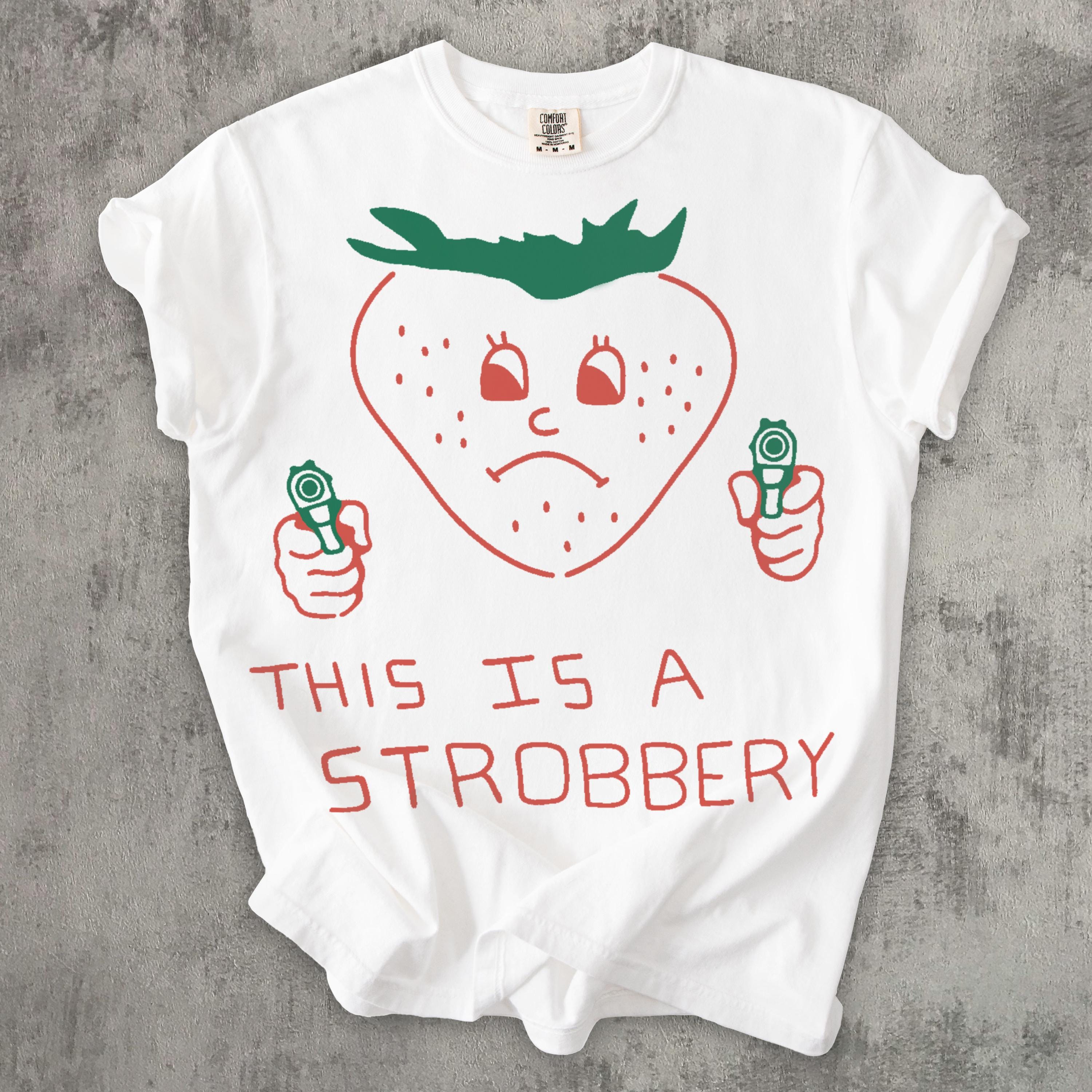 Strobbery Retro Strawberry Vintage Ironic Food Tees Weird Comfort Colors (3)