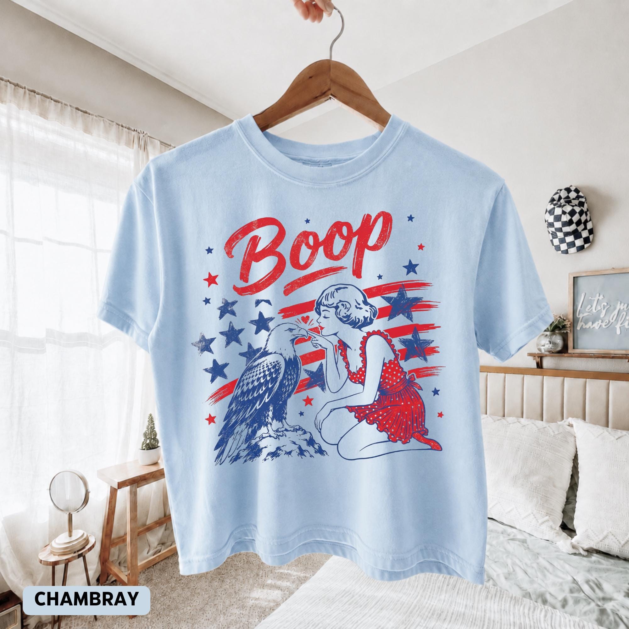 Boop Eagle Comfort Colors Boxy Tee Patriotic Vintage Girl Boop Eagle Crop 4th July Retro America Patriotic (3)