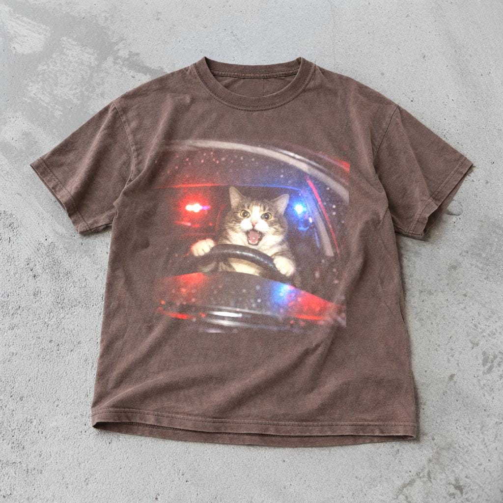 Cat Vintage Cat Memes Retro Unhinged Comfort Colors Oversized (3)