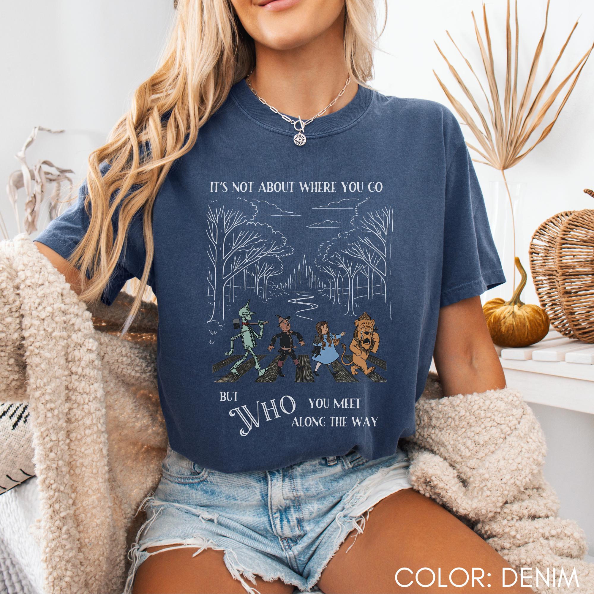 Wizard Oz Vintage Character Comfort Colors Dorothy Toto Lion Tinman Tee Friendship Bookish Frank Baum Nostalgic (3)