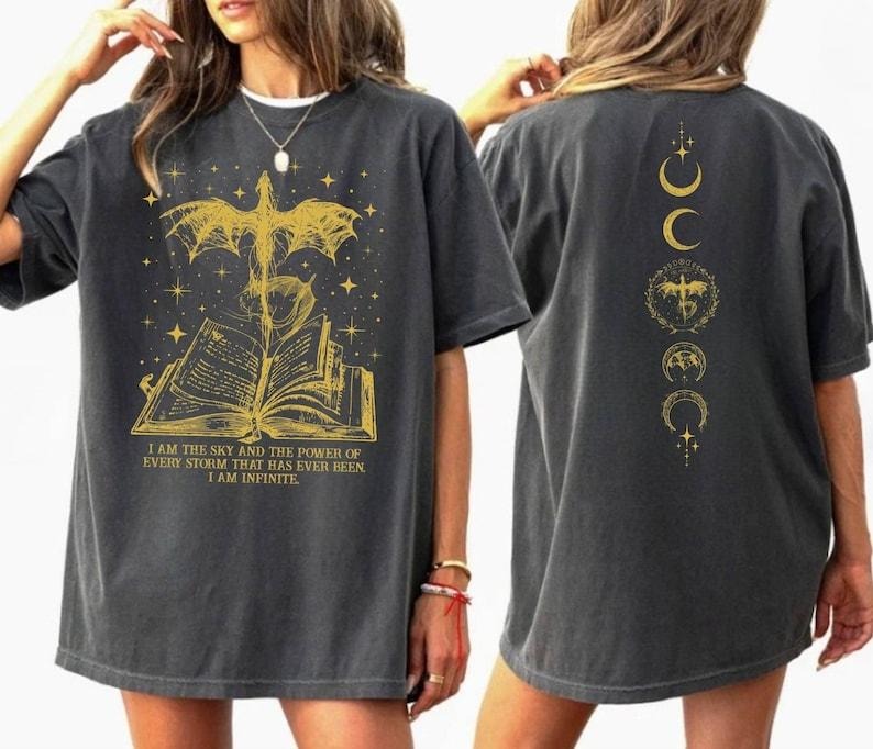 2 Slide Design, I Am The Sky Shirt, Vintage Basgiath War College, Fourth Wing Shirt, Dragon Rider Violet Sorrengail,...