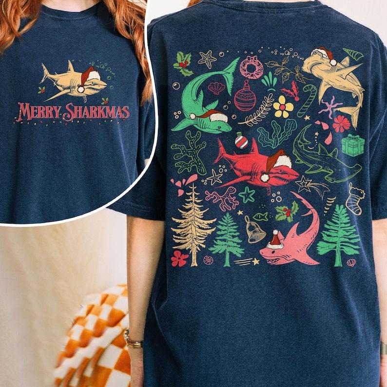 2 Slide Sharks Shirt Shark Shirt Shark Lovers Merry Sharkmas Shirt Funny Shark Shirt Shark T-Shirts, Hoodie, Sweatshirt