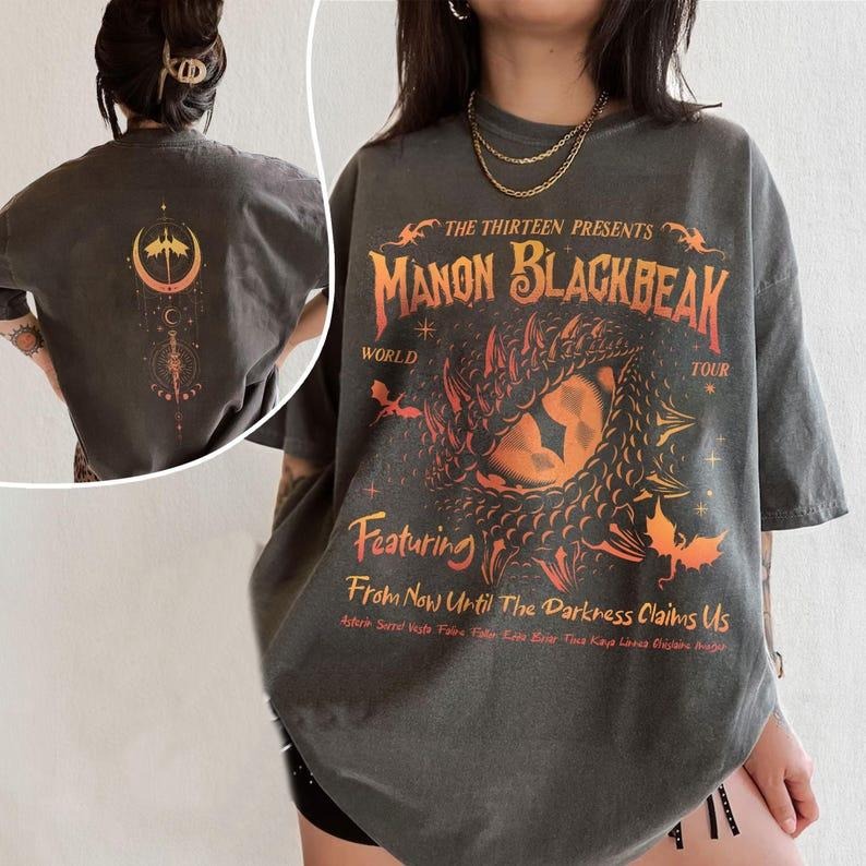 2 Slides Manon Blackbeak Throne Glass Thirteen Shirts Now Until Darkness Claims Us ACOTAR Crescent City Shirt Hoodie Sweatshirt