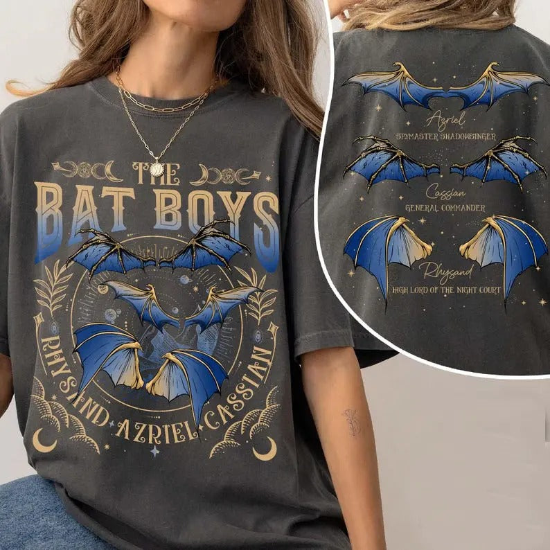 2 Slides, The Bat Boys T-Shirt, the Bat Boys the Night Court Acotar Shirt, Acotar the Bat Boys, Acotar Shirt Azriel,...