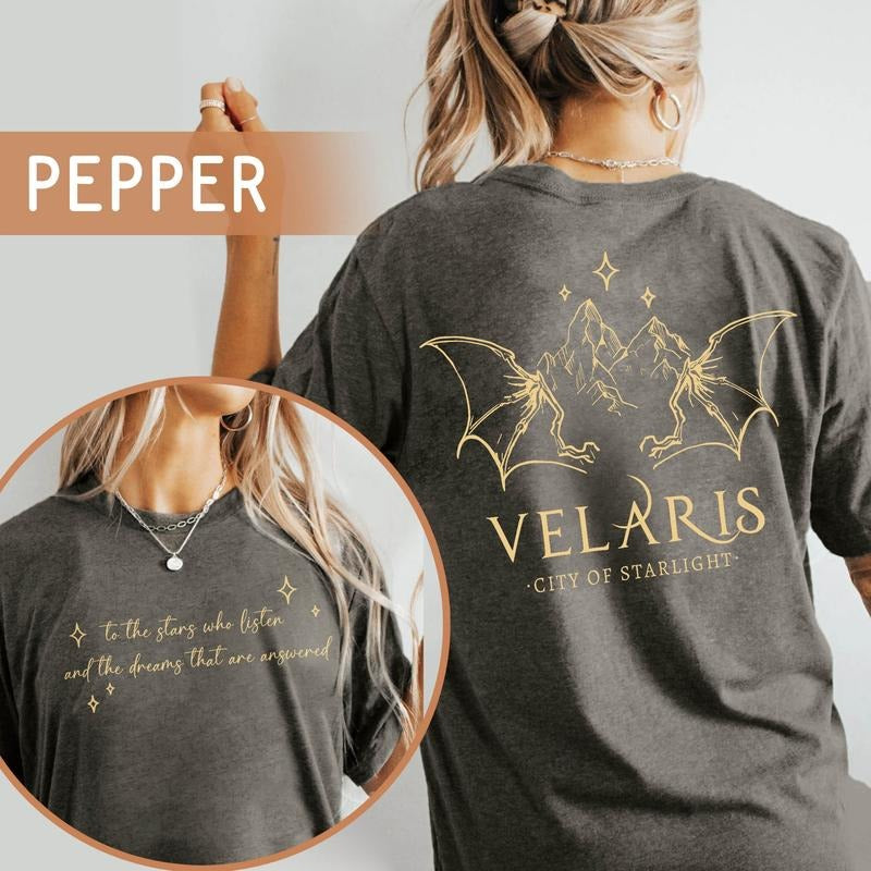 2 Slide Acotar Velaris City Starlight Court Thorns Roses Bookish Book Lover Bookworm T-Shirts, Hoodie, Sweatshirt