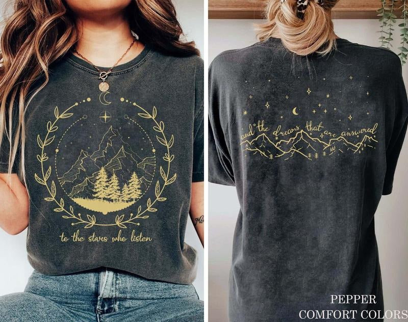 2 Slide Stars Who Listen Dreams That Are Answered Night Court Acotar Court Thorns Roses Velaris T-Shirts, Hoodie, Sweatshirt