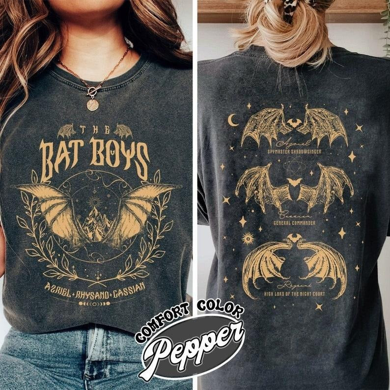 2 Slides Bat Shirt Bat Night Court Acotar Shirt Acotar Bat Acotar Shirt Azriel Acotar Shirt Azriel Cotton T-Shirts, Hoodie, Sweatshirt