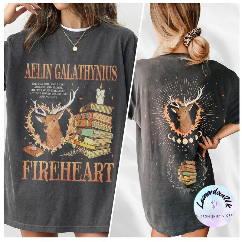 2 slides, Throne Of Glass T-shirt, Aelin Galathynius Shirts, Fireheart Aelin T Shirt, Kingsflame The Thirteen, Gift For...