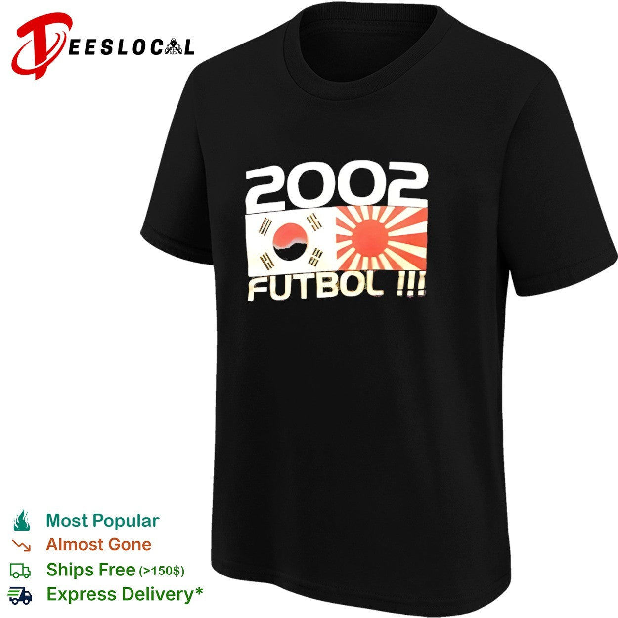 2002 Futbol South Korea Japan flag shirt