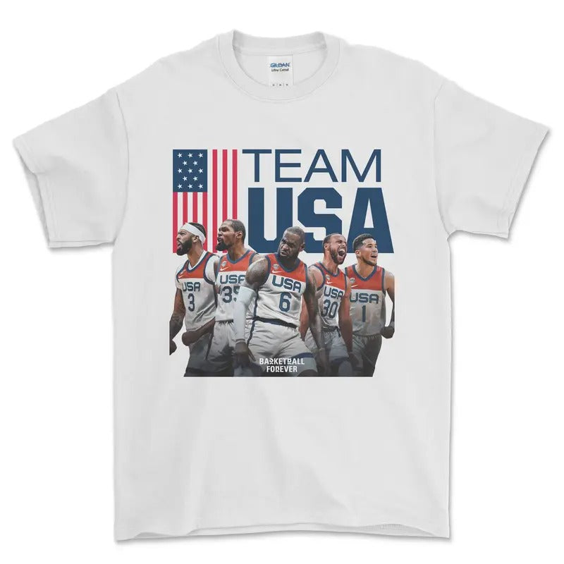 2024 Paris USA Team Basketball T-Shirt, graphic sports tees for men Hoodie Sweatshirt | PrintMintTees.com