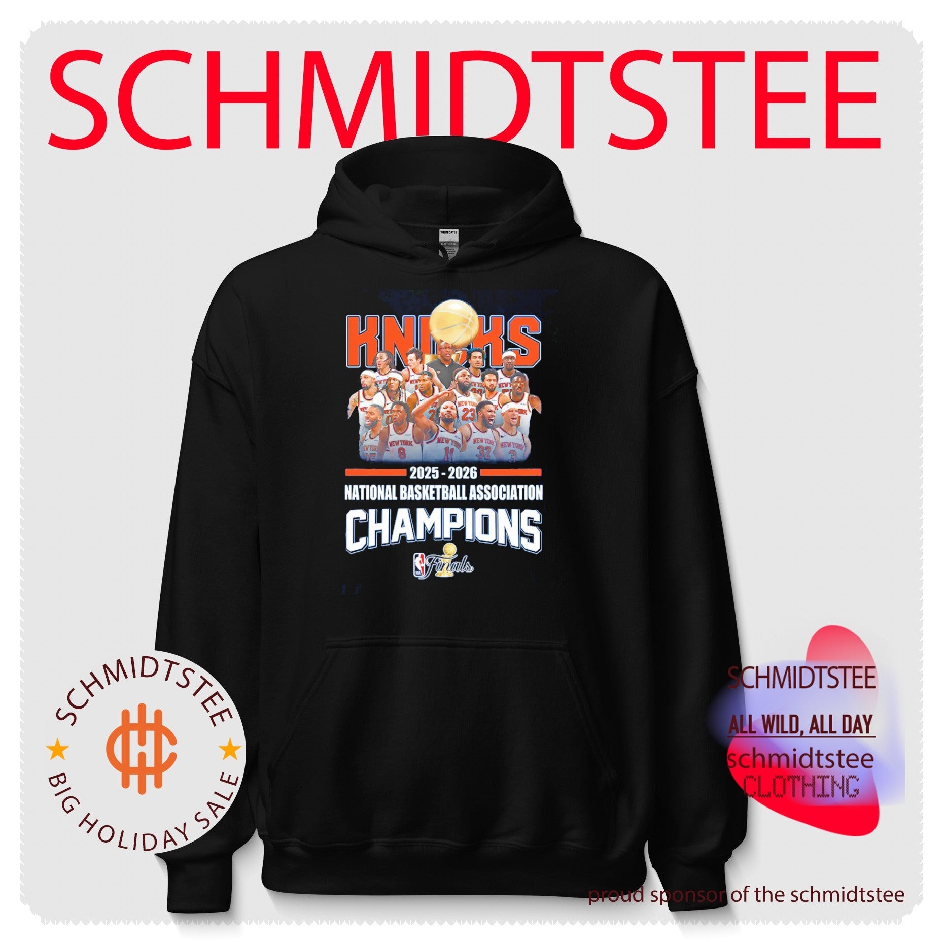 2025-2026 NBA Champions New York Knicks player skyline T-shirt