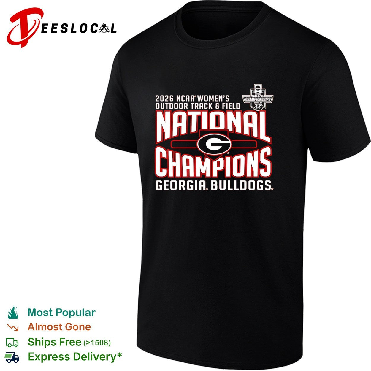 2026 Georgia Bulldogs NCAA Women’s Outdoor Track and Field National Champions shirt