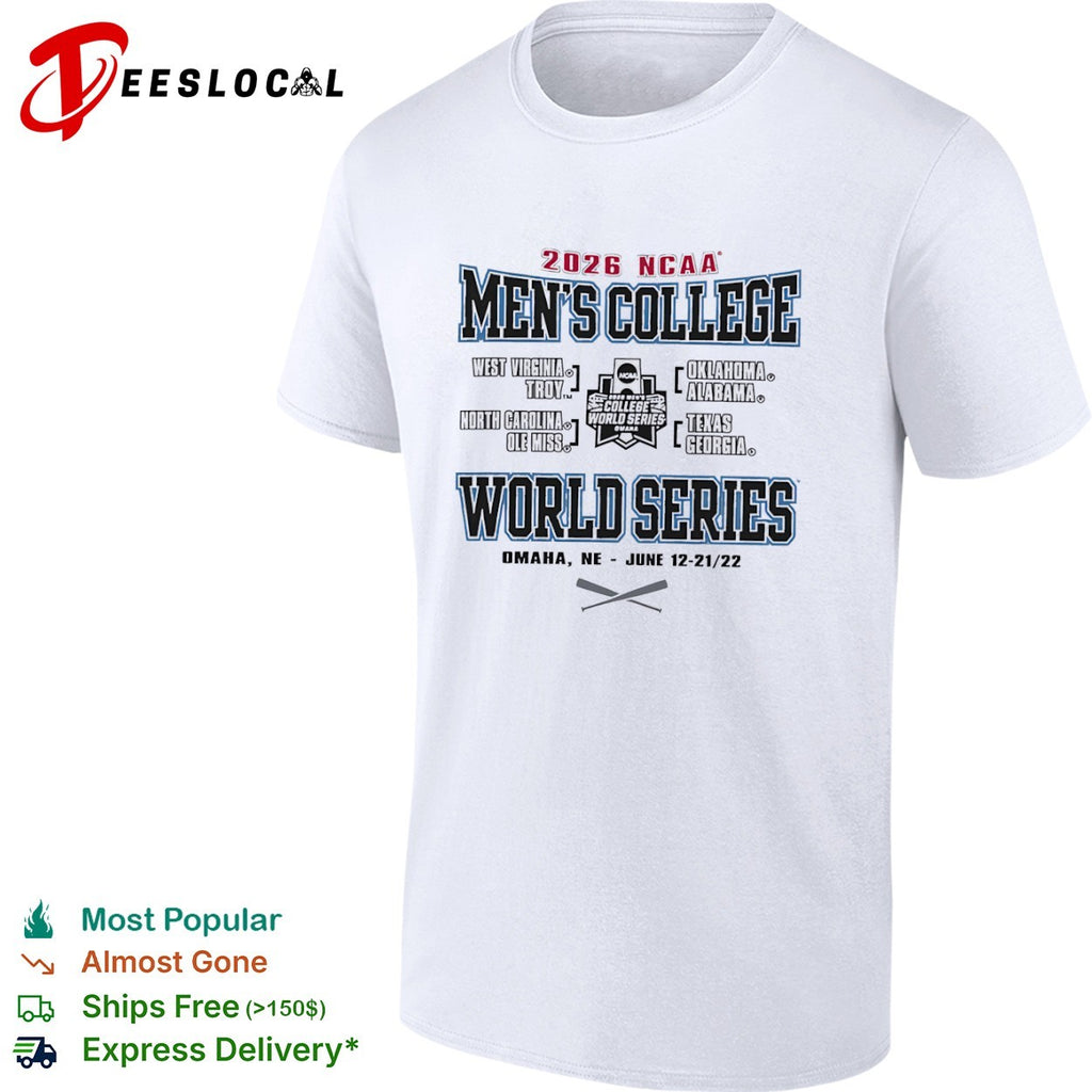 2026 NCAA Men’s College World Series West Virginia Troy Oklahoma Alabama shirt