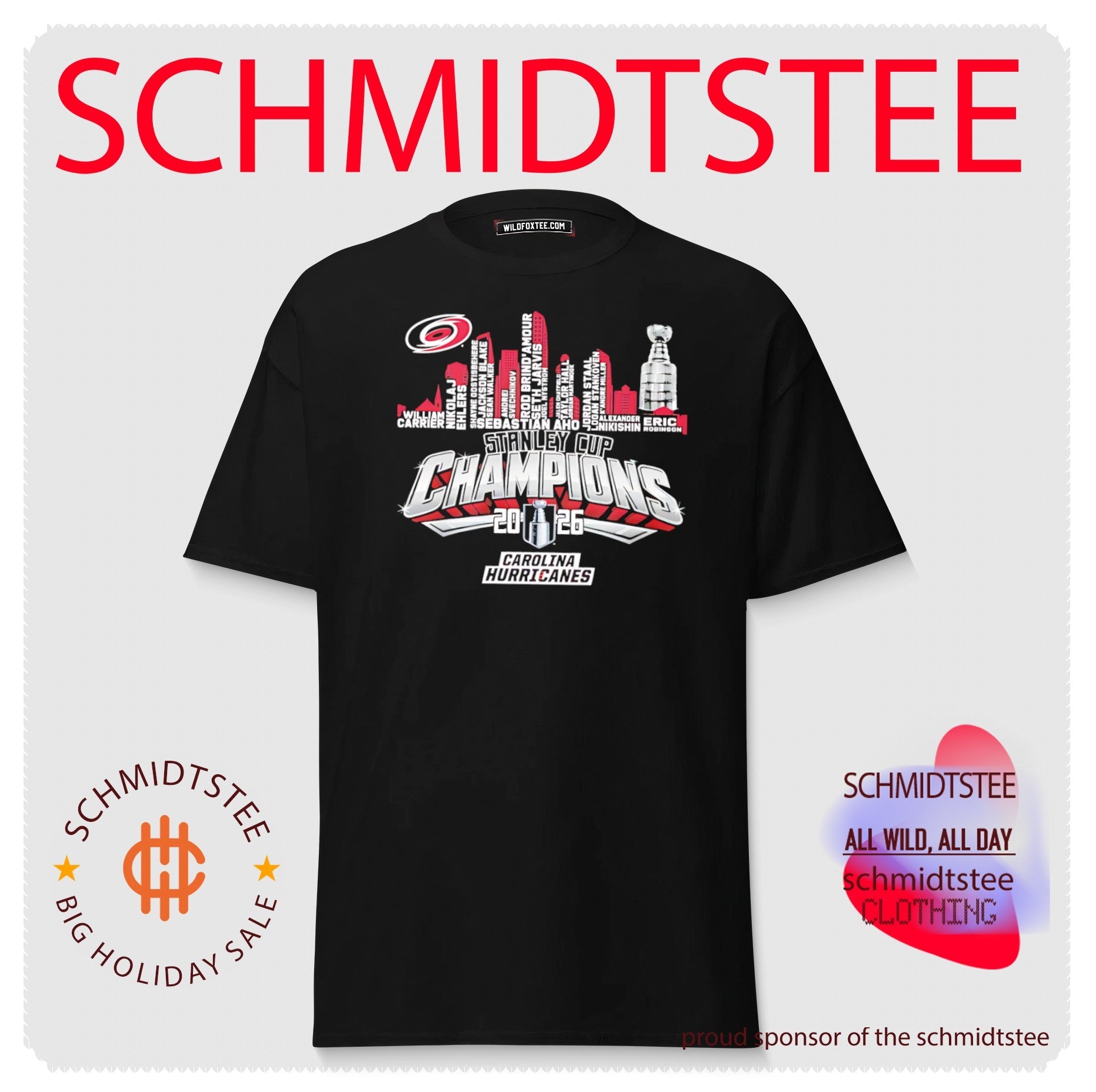 2026 Stanley Champions Carolina Hurricanes logo city skyline shirt
