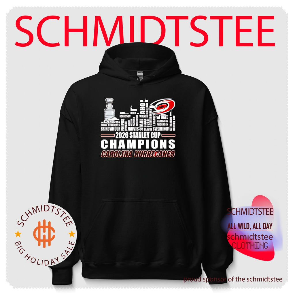 2026 Stanley Cup Champions Carolina Hurricanes player name skyline shirt