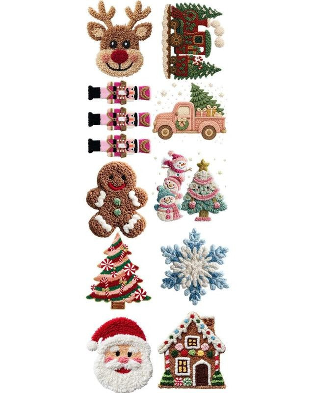 22 x 60 Faux Yarn Christmas Pre-Made T-Shirt Gang Sheet-- 10 FAUX YARN CHRISTMAS DESIGNS Hoodie Sweatshirt