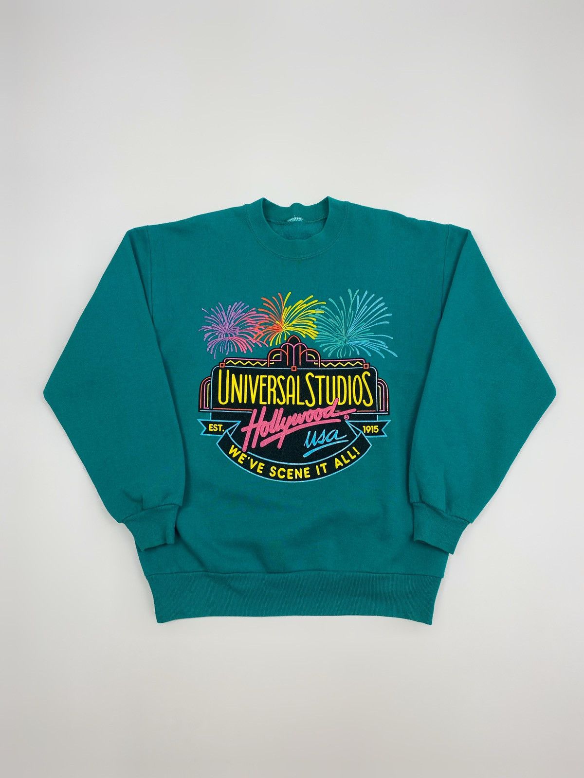 Universal Studios 1990s Vintage Universal Studios Hollywood Graphic Sweatshirt Shirt Hoodie | PrintMintTees.com