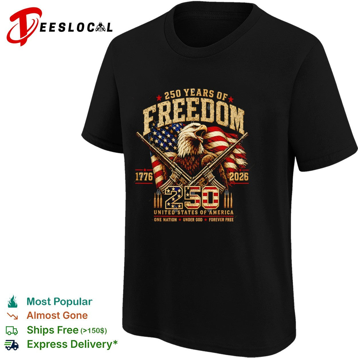 250 Years of Freedom 1776 2026 United States of America shirt