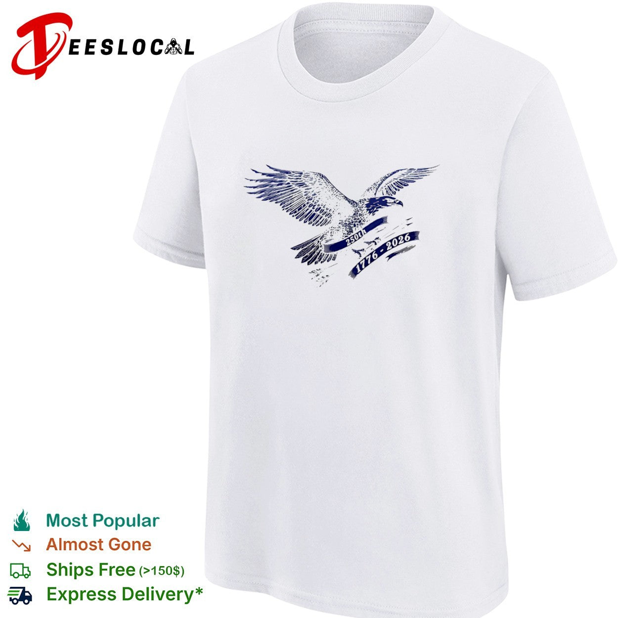 250th 1776 2026 American Eagle Patriotic Independence Day Commemorative shirt