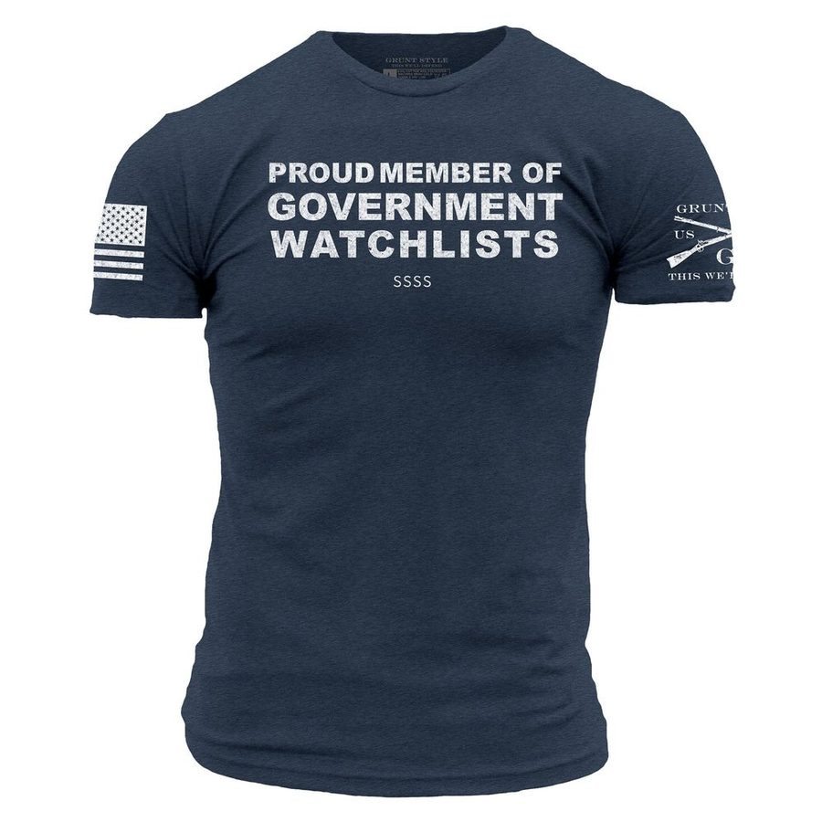 Government Watchlists T-Shirt - Midnight Navy