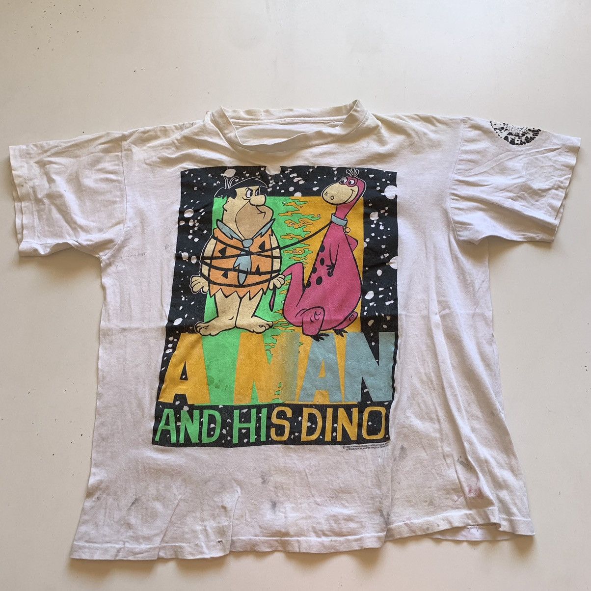 Vintage 90s The Flintstones Cartoon Graphic T Shirt Rare Hoodie Sweatshirt | PrintMintTees.com