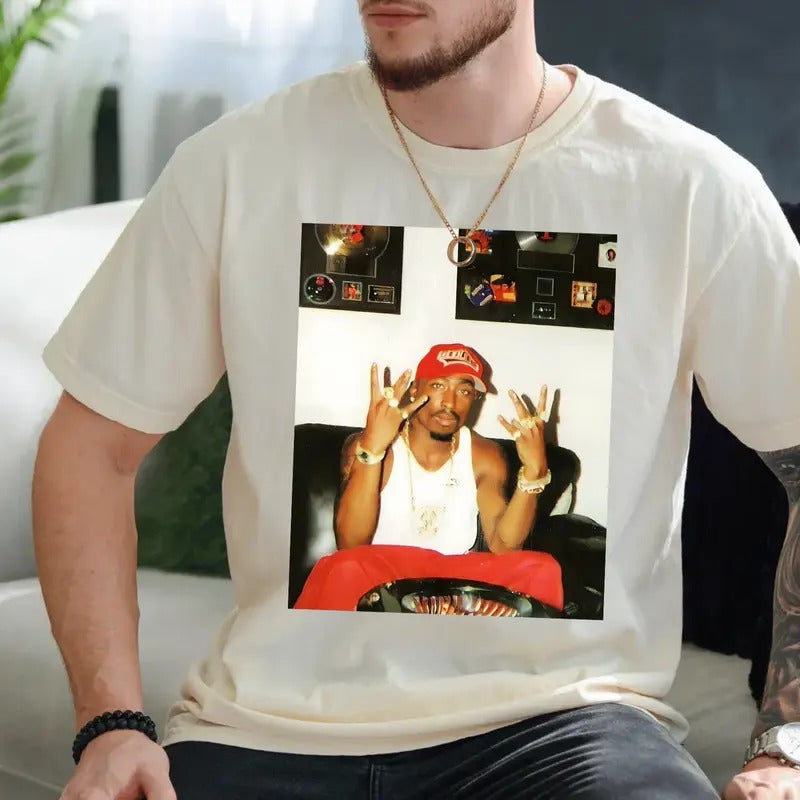 2pac Graphic T Shirt, 90's Hip Hop Clothing Unisex Tee Rapper Tupac Shirt, Shakur Rapper Tee, Unisex Short Sleeve Tee...