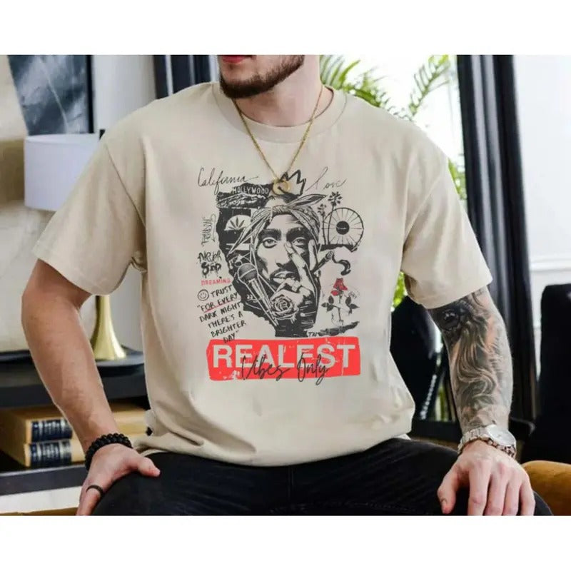 2pac Inspired Graphic T Shirt, Hip Hop Tee, Cali Love Shirt, 2pac Rapper Tee, Gift For Fan, Unisex Short Sleeve Tee...