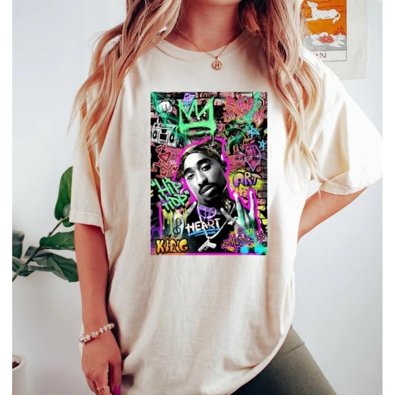 2pac Rapper T Shirt, Hip Hop TShirt, Iconic Rap Legend Shirt, Rapper Shirt, Hip Hop Fan Gift, Unisex Short Sleeve Tee...