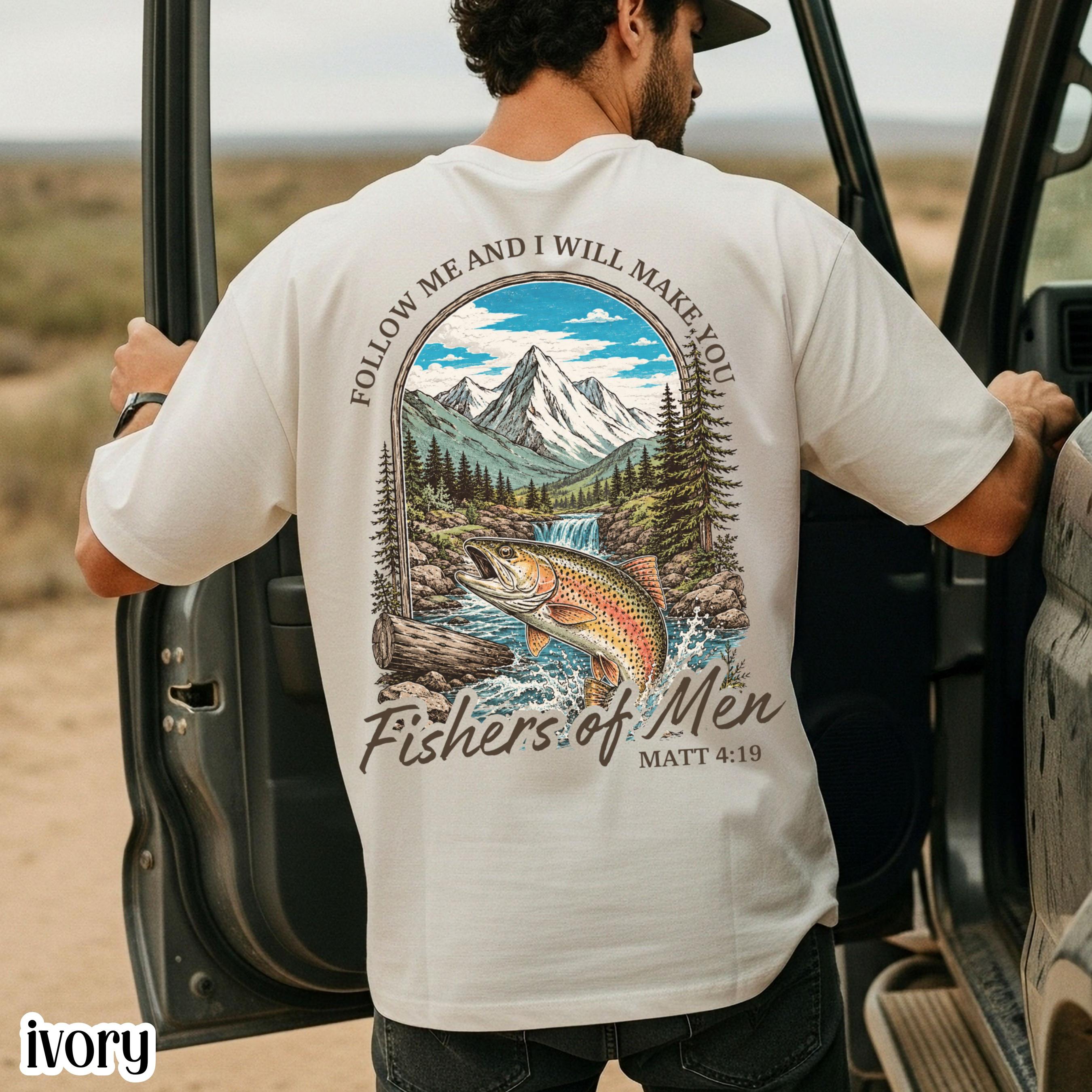 Fishers Comfort Colors Matthew 19 Bible Verse Tee Religious Christian Fishing Vintage Faith Based Outdoor (4)