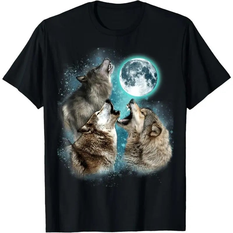 3 Wolf Moon Howling Wolf Head Funny Wolves For Men Women T-Shirt Hoodie Sweatshirt | PrintMintTees.com