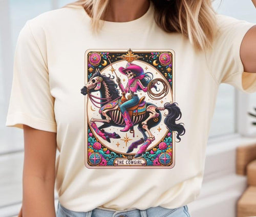 # 333 - The Cowgirl Tarot Card Design - Print Unisex Crew neck Tee T-shirt Hoodie Sweatshirt | PrintMintTees.com