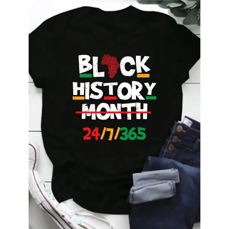 [Minimalist] Women's Plus Size Black T-Shirt