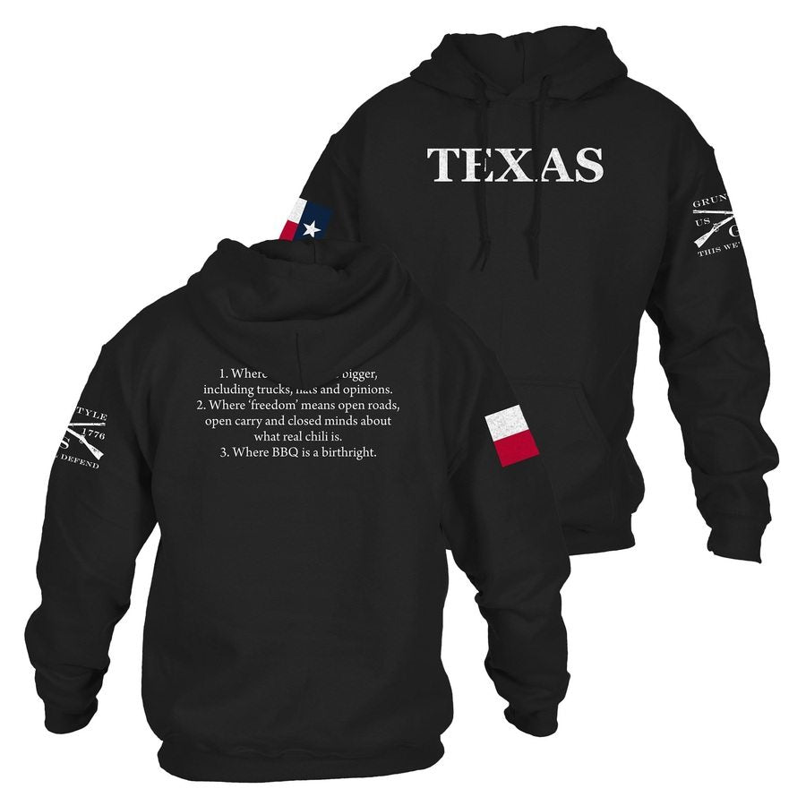 Texas Defined Open Carry Hoodie - Black