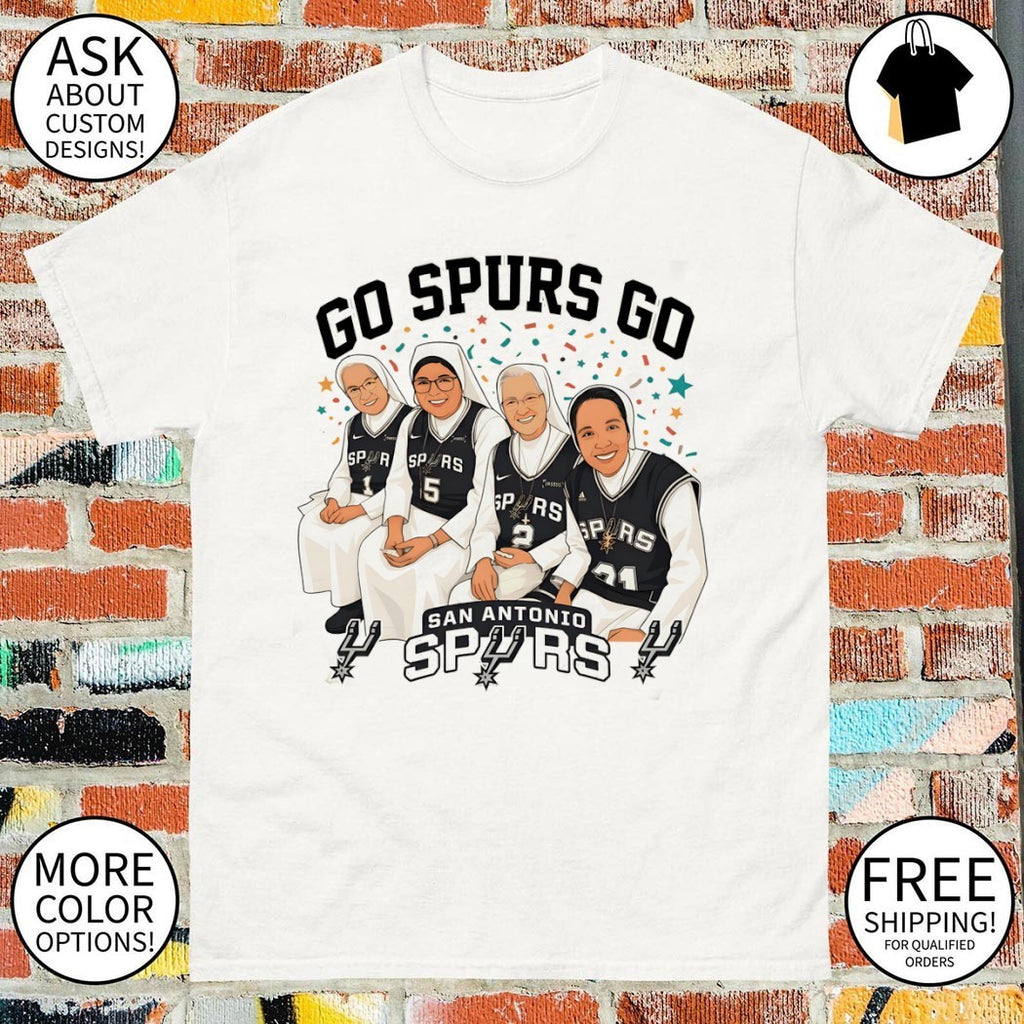 Nuns cartoon Go Spurs Go San Antonio Spurs Basketball NBA 2026 shirt