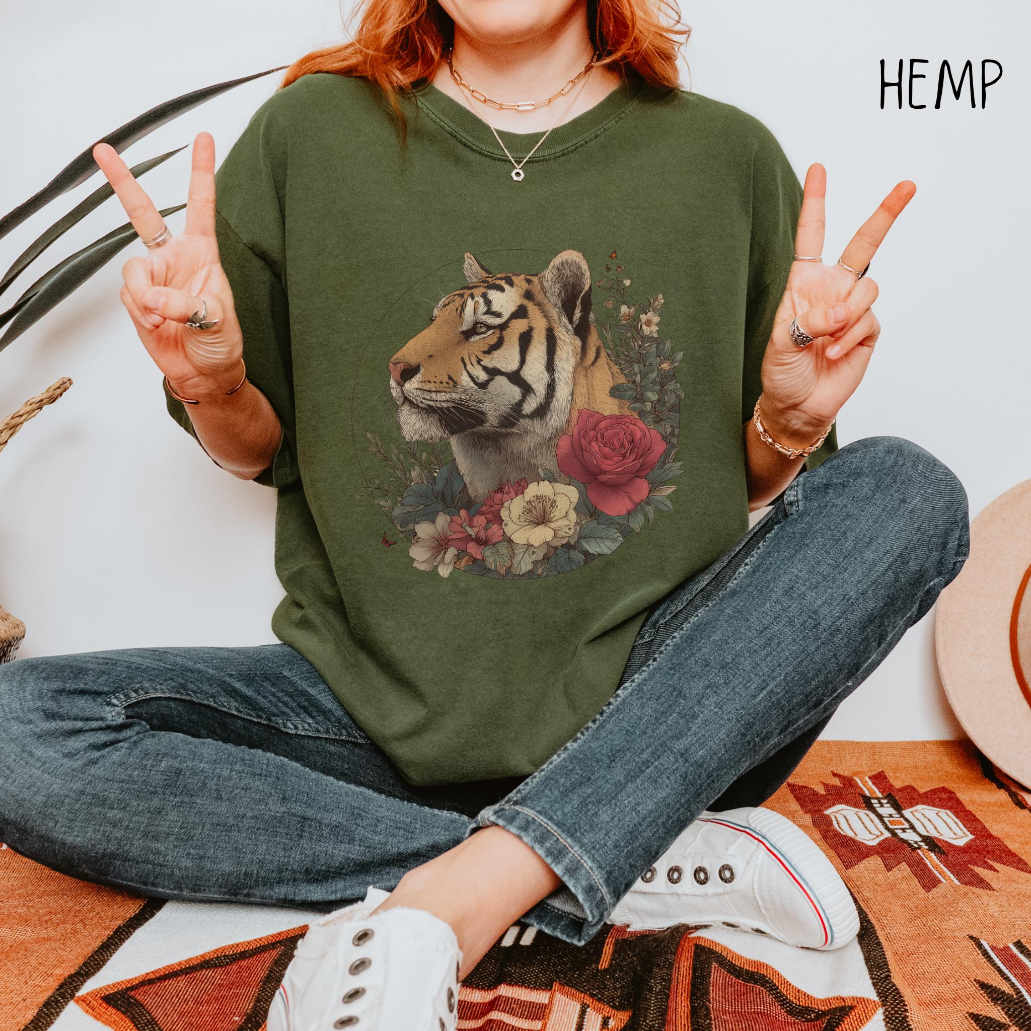 Vintage Tiger Comfort Colors Floral Mosaic Ar Unisex T-shirt, Sweatshirt, Hoodie (5)