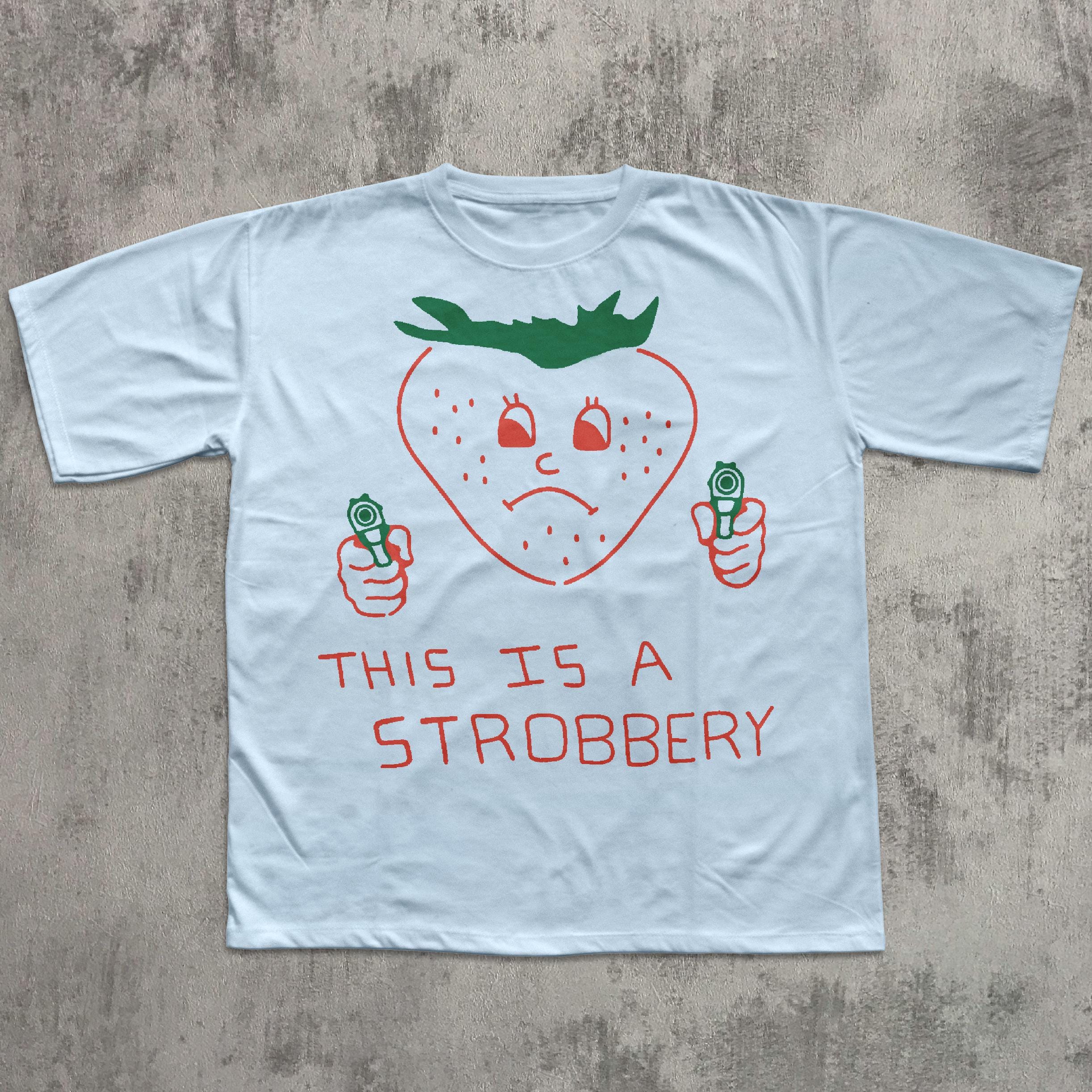 Strobbery Retro Strawberry Vintage Ironic Food Tees Weird Comfort Colors (5)